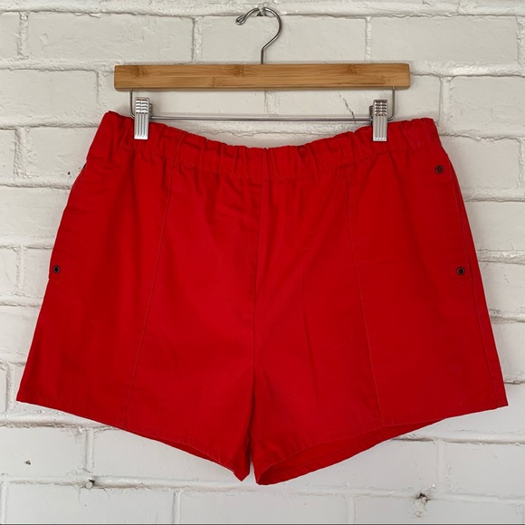 Vintage 80s Red swim suit shorts trunks L - Picture 1 of 9
